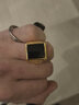 觅馨仿金戒指霸气老板戒方形宝石男戒翡翠戒指男欧币戒指开口仿金 黑色 实拍图