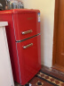 德姆勒（DEMULLER）复古冰箱小型大容量家用租房电冰箱 化妆品静音强劲网红冰箱冷藏冷冻节能 BCD-118中国红 实拍图