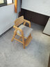 艺柳园儿童学习椅电脑实木椅子可调节升降写字椅软包靠背椅办公椅座椅 A款原木色【灰色面】橡胶木 实拍图