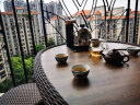 紫叶（ziye）阳台茶桌椅组合新中式功夫桌椅客厅泡茶桌藤椅仿实木小茶几茶台 1茶桌+3方背椅配茶具 晒单实拍图