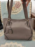 AP.DISHU女包新款轻奢品牌时尚单肩包头层牛皮休闲女士包通勤托特包大容量 灰色 实拍图