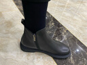 金利来（Goldlion）女鞋圆头中跟靴子牛皮革短靴女切尔西靴66214000701B黑色38 实拍图