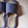 果洛菲亚麻拖鞋男春秋室内家居家用地板情侣麻布拖鞋 藏青色2021 40-41  实拍图