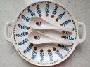 舍里 日式餐具复古小花创意粗陶碗甜品糕点心双耳菜盘子饭碗花边碗 9.2英寸双耳盘 实拍图