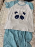 猫人儿童睡衣纯棉男童短袖套装夏季薄款中大童家居服 绿色熊猫 130 实拍图