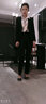 名流都会职业装女装套装长袖小西装女士正装工作西服面试 黑色西装+裤子（一粒扣） S（80-90斤） 实拍图