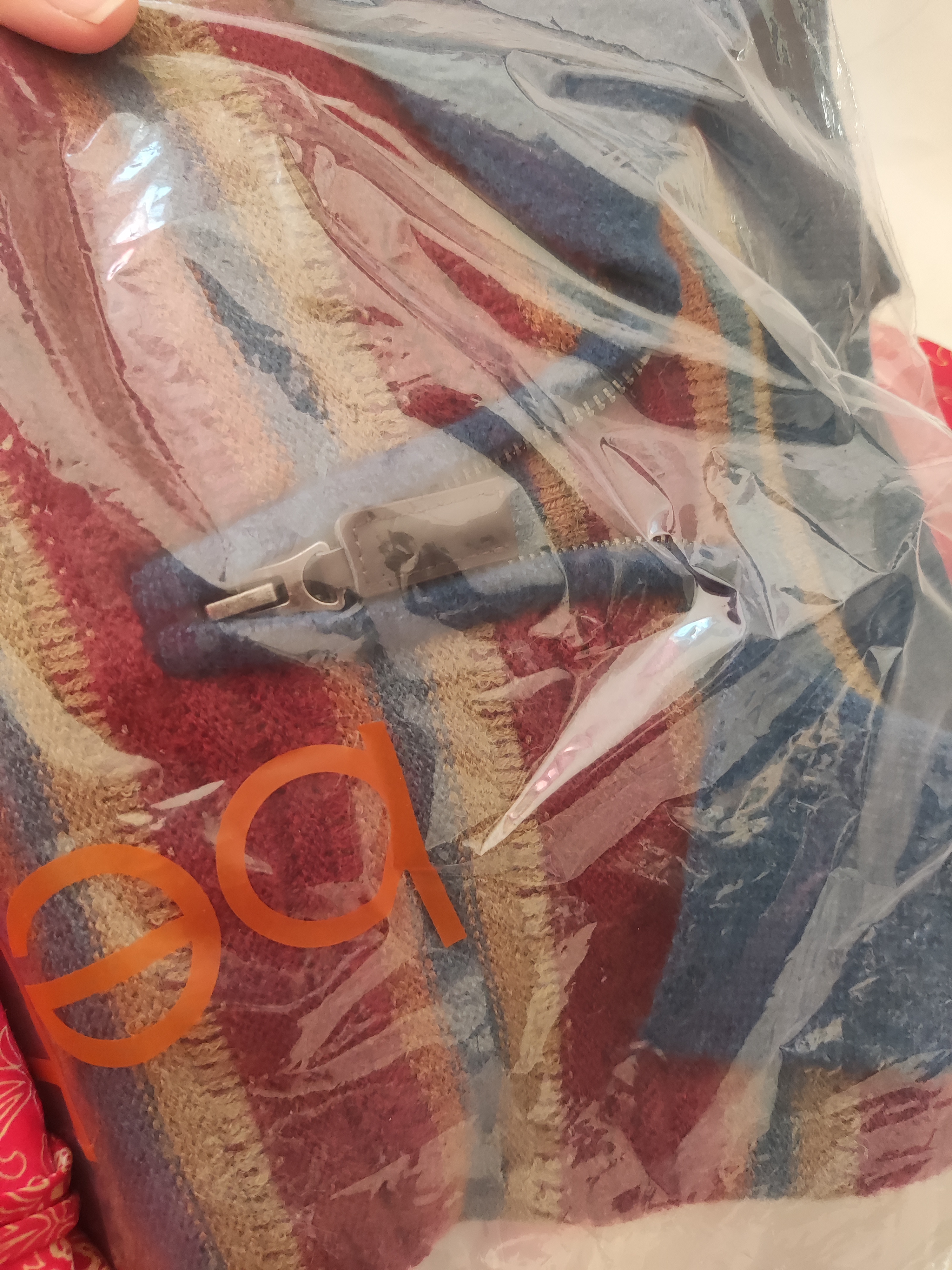 百图betu女装春季新款复古撞色翻领长袖条纹针织衫女2401T07 红色 XS 实拍图