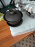 豪祥（HAOXIANG） 轻奢高档单个三才盖碗家用办公陶瓷功夫茶具紫砂敬茶碗泡茶器 原矿黑紫砂盖碗 实拍图