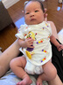 迪迪熊日记（DIDIXIONGRIJI）婴儿衣服夏季薄款短袖男女0-3个月6宝宝包屁三角哈衣纯棉爬服夏装 短袖三角英文兔 59cm适合体重10斤内宝宝 实拍图