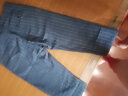 极麻日系条纹抽绳直筒棉麻休闲裤男士夏季小脚透气亚麻长裤子 深蓝色 30（110-125斤左右） 实拍图