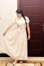 拉夏贝尔（La Chapelle）连衣裙子夏天女装新中式2024夏季新款立领提花中长款衬衫半裙套装 白色 M 建议 90-100 斤 晒单实拍图
