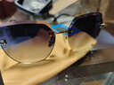 v 威斯贝斯新款偏光镜潮太阳镜女大脸显瘦墨镜女防紫外线女士开车专用眼镜男 亮黑色 拉链盒+布 实拍图