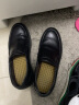 金利来男鞋春季新款真皮男士商务休闲鞋潮圆头皮鞋男英伦厚底软皮鞋子男 套脚加绒53373080801A 40 实拍图