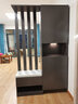 椰果 鞋柜玄关一体柜入户进门口家用大容量门厅衣帽置物架屏风隔断柜 全深灰色挂衣架左边 120厘米长 实拍图
