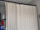 施香曼浴帘套装磁吸免打孔直杆折叠防水防霉布浴室隔断淋浴折叠干湿分离 米色帘+黑杆+双侧磁吸 适合220-240墙宽 帘宽2.4米高2米 实拍图