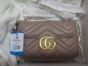 古驰（GUCCI）女包 Marmont马蒙牛皮链条单肩包GG酷奇经典斜挎包包女士 中号 白色 26cm 酷奇女包 七夕情人节礼物 实拍图