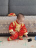 洛留云小孩衣服一周岁衣服男童春秋抓周礼服儿童唐装百天生日满月周岁服 红色 祥云福春秋款 80 /适合6-12个月 实拍图