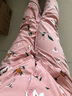 芬腾 睡衣女士纯棉秋季新款清新花朵印花翻领长袖开衫家居服套装 豆沙粉 XL 实拍图