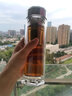 骆卡卡男士玻璃杯双层刻字泡茶杯水晶茶水分离杯水杯保温大容量高档杯子 亮银色-420ML 实拍图