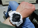卡西欧（CASIO）G-SHOCK黑金双显防水防震潮流运动手表 黑白武士 GA-110GW-7ADR 实拍图