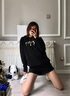 love legend 情侣装卫衣全套秋冬一男一女同款宽松百搭连帽衫衣服班服定制 蝴蝶 黑色+黑色 男XL+女M 实拍图
