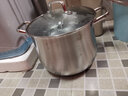 功达 304不锈钢汤锅家用煲汤锅小奶锅煮稀饭锅粥锅复底汤锅蒸锅两用 304高汤锅无蒸笼 28cm 实拍图