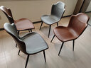和顿餐椅子家用现代简约北欧美式轻奢休闲椅皮餐桌椅靠背成人餐椅565 深灰+深棕 / 黑脚（现货速发） 实拍图