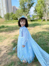 蓓然美爱莎公主裙春秋女童针织毛衣裙泡泡袖艾沙艾莎连衣裙聚会生日礼物 公主裙+披纱+皇冠+魔法棒 120 （建议身高105-112CM) 实拍图