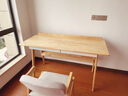 睦乐书桌椅北欧实木书桌书柜组合学生台式电脑桌办公桌椅子写字台书架 1.4米原木色单书桌+扶手椅 实拍图