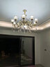 青铜时代 欧式全铜水晶吊灯客厅卧室餐厅别墅大厅客厅吊灯铜灯中山灯具 [套餐一]全铜灯两件套 实拍图