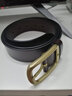 莎拉.帕加诺男士皮带真皮腰带男头层牛皮铜扣针扣裤带休闲商务牛皮带耐用 深咖啡 120cm 实拍图