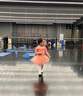 艾舞戈儿童舞蹈服女童练功服秋季可爱蓬蓬纱裙公主芭蕾舞裙幼儿演出服装 【亮片蝴蝶-四层纱】藕粉-长袖 120 实拍图