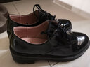 卡帝乐鳄鱼 CARTELO 乐福鞋子女款黑色小皮鞋 KDLNS-2558 镜面黑 35 实拍图