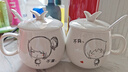 妃汐蒂 创意情侣杯子 办公室陶瓷杯喝水杯咖啡杯早餐牛奶马克杯礼物搭配 不离不弃对杯两个杯子带盖勺 310ml 实拍图