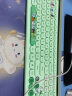 GEEZER 喵萌 PLUS 无线键鼠套装 可爱办公键盘鼠标 萌系猫耳复古圆形键帽 绿色混彩 实拍图