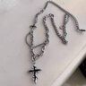 QMXD欧美风十字架项链男士潮牌百搭男生吊坠小众双层叠戴锁骨链配饰品 链长【45+5CM】 实拍图