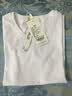 艾路丝婷夏装短袖T恤女上衣韩版修身圆领纯色棉体恤TX3361 V领白色 M 实拍图