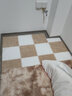 NSYCAins风房间拼接地毯卧室客厅床边毯儿童防摔爬行大面积全铺飘窗垫 白色+浅棕[可水洗/可裁剪/配边条] 30*30CM【10片装】0.6cm厚度 实拍图