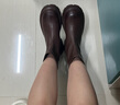百丽（Belle）休闲奶皮靴弹力靴女百搭厚底增高圆头瘦瘦靴B1498DD3 棕色 37 (235mm) 实拍图