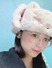 广月蓝雷锋帽女冬季可爱小狐狸毛绒帽子女防寒保暖护耳棉帽加厚加绒帽子 皮粉色 通用 实拍图