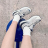 HKTW运动鞋女春秋季新款老爹鞋子2025年单里女款厚底德训鞋休闲跑步鞋 灰色(单里) 39 实拍图