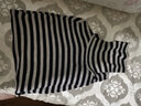 无印良品 MUJI 女式  罗纹高领毛衣 W9AA870 长袖针织衫 燕麦色X横条 S 实拍图