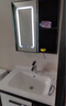 浴美优品浴室柜太空铝结构陶瓷一体盆卫生间洗手盆洗脸盆柜组合洗漱台镜柜 银河白吊柜70cm智能镜柜+陶瓷盆 实拍图