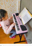 俏娃宝贝（QIAO WA BAO BEI） 电子琴儿童音乐玩具男6岁小女孩初学入门玩具琴宝宝多功能电子琴 61键入门初学+升降琴架粉 实拍图