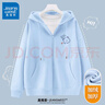 真维斯（JEANSWEST）卫衣女连帽开衫外套女装春秋冬季新款宽松休闲潮流韩版学生上衣服 天蓝 眨眼熊_K M 实拍图