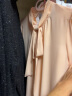ELLASSAY歌力思2021春夏新款气质蝴蝶领廓形通勤衬衫女 粉橙色 S 晒单实拍图
