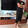 浩术冰丝高档七分裤男士印花宽松外穿7直筒短裤加肥加大码潮流7分裤 黑色+藏青【两件装】 2XL【建议135-150斤】 实拍图