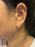 欧颜（OYshipin）黄金耳钉女款时尚999足金豆豆小金珠扇形圆珠耳饰送女友生日礼物 一对/金重约3.54g【足金耳堵】 实拍图