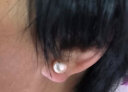 妃袖淡水珍珠耳钉S925银针扁圆馒头4-13mm圆强亮光几乎无瑕 白色 5-6mm 实拍图