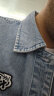 Lee24春夏新品舒适字母设计贴布浅蓝色男女同款骑士牛仔夹克外套 浅蓝色（尺码偏大，拍小一码） L 晒单实拍图